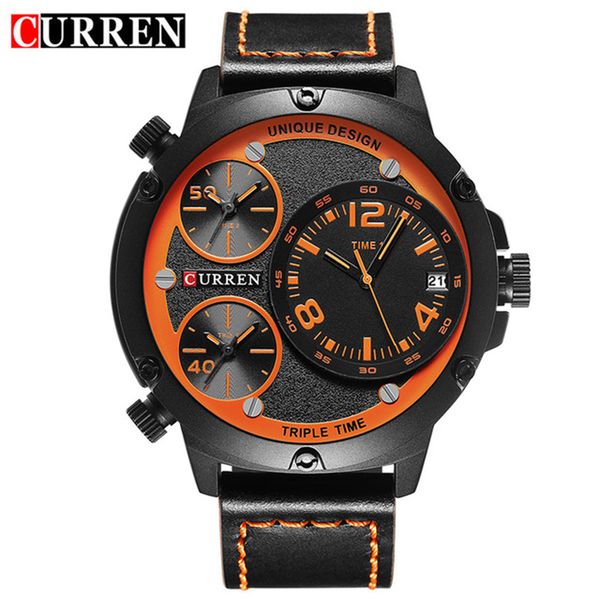 mens watches brand curren unique analog sports quartz wrist watch for man leather time men water resistant clock, Slivery;brown
mens watches brand curren unique analog sports quartz wrist watch for man leather time men water resistant clock, Slivery;brown