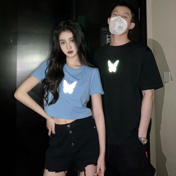 2020 ins girlfriends couple clothes laser printed short-sleeved t-shirt t-shirt butterfly butterfly fashion, White
2020 ins girlfriends couple clothes laser printed short-sleeved t-shirt t-shirt butterfly butterfly fashion, White