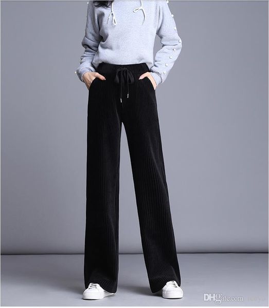 corduroy wide-legged pants wide-legged loose straight female leisure show corduroy pants in the fall and winter of legs are long, Black;white
corduroy wide-legged pants wide-legged loose straight female leisure show corduroy pants in the fall and winter of legs are long, Black;white