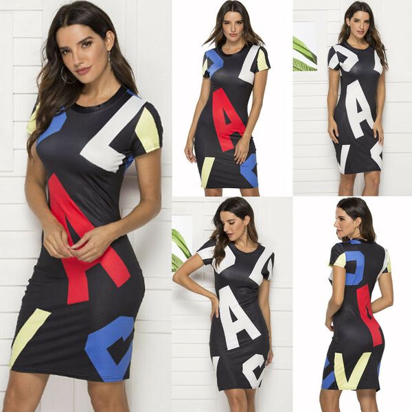 women summer short sleeve o-neck tank mini dress ladies casual party bodycon print dresses, Black;gray
women summer short sleeve o-neck tank mini dress ladies casual party bodycon print dresses, Black;gray