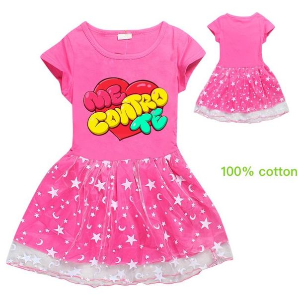 fashion cotton knee-length dress girl cartoon love a-line o neck summer tutu clothes middle big kids dresses for girls vestidos, Red;yellow