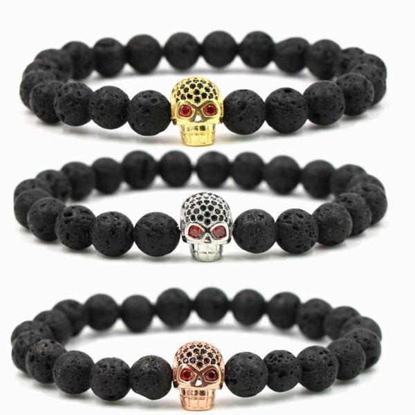 new brand trendy natural beads strand bracelet micro pave cz skeleton skull black lava rock stone energy men buddha jewelry, Golden;silver
new brand trendy natural beads strand bracelet micro pave cz skeleton skull black lava rock stone energy men buddha jewelry, Golden;silver