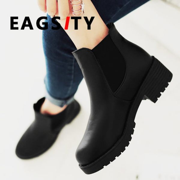 eagsity ankle boots for women motorcycle boots block heels platform slip on round toe fashion work winter snow, Black
eagsity ankle boots for women motorcycle boots block heels platform slip on round toe fashion work winter snow, Black