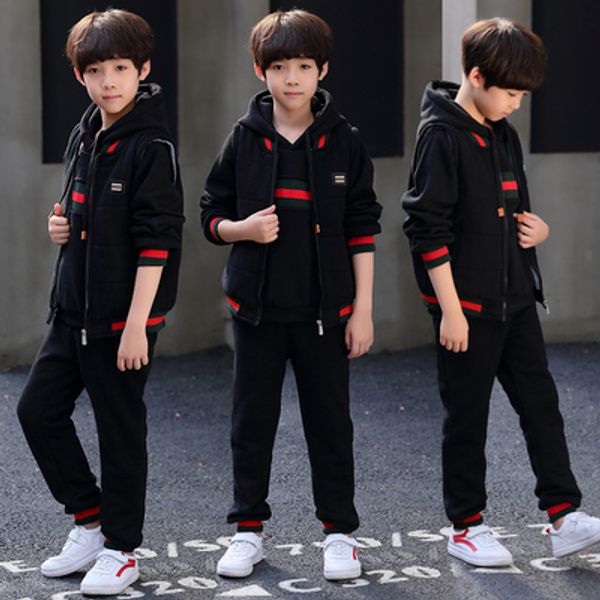 2019 autumn winter warm kids boys clothing 3 piece sets plus velvet thickening vests+hoodies+trousers children's outfits 5-15t, White
2019 autumn winter warm kids boys clothing 3 piece sets plus velvet thickening vests+hoodies+trousers children's outfits 5-15t, White