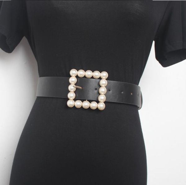 women's runway fashion pearl buckle pu leather cummerbunds female dress corsets waistband belts decoration wide belt r1544, Black;brown
women's runway fashion pearl buckle pu leather cummerbunds female dress corsets waistband belts decoration wide belt r1544, Black;brown
