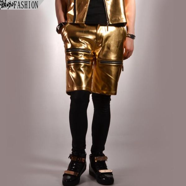 mens pants stage personality gold zipper pant men short trousers singer rock fashion pantalon homme street star style novelty, Black
mens pants stage personality gold zipper pant men short trousers singer rock fashion pantalon homme street star style novelty, Black