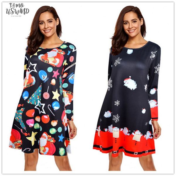women christmas dresses plus size s 5xl long sleeve o neck loose print casual a line dress year xmas party dress vestidos, Black;gray
women christmas dresses plus size s 5xl long sleeve o neck loose print casual a line dress year xmas party dress vestidos, Black;gray