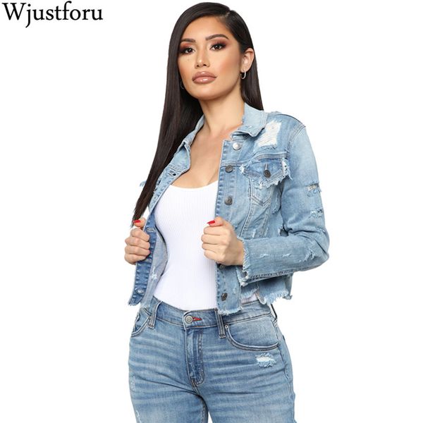 wjustforu bodycon ripped denim jacket women winter autumn casual hole jean outwear female long sleeve blue jeans jacket coat, Black;brown
wjustforu bodycon ripped denim jacket women winter autumn casual hole jean outwear female long sleeve blue jeans jacket coat, Black;brown