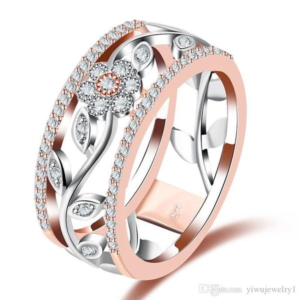 two tone 925 sterling silver & 18k rose gold floral diamond ring bride suggest jewelry gift cocktail ring size 5-12
two tone 925 sterling silver & 18k rose gold floral diamond ring bride suggest jewelry gift cocktail ring size 5-12