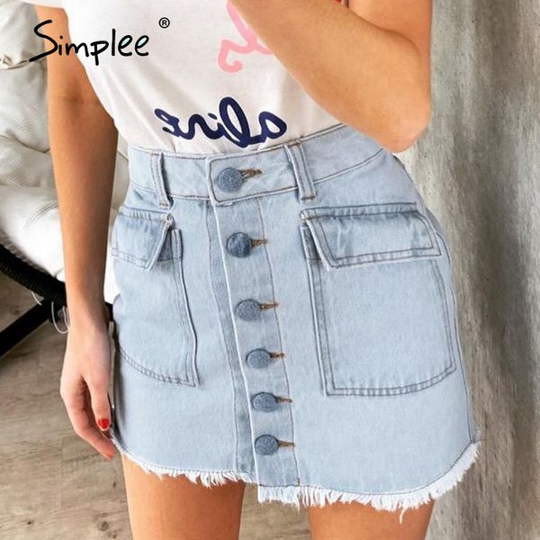 simplee tassel a-line jeans skirt women high waist chic button pockets female denim skirt streetwear ladies party mini skirt, Black
simplee tassel a-line jeans skirt women high waist chic button pockets female denim skirt streetwear ladies party mini skirt, Black
