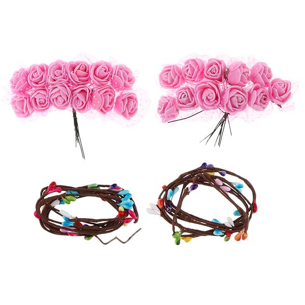 2 pieces diy bohemia flower crown headband - exquisite foam flower material headband flower halo wreath (pink+purple
2 pieces diy bohemia flower crown headband - exquisite foam flower material headband flower halo wreath (pink+purple