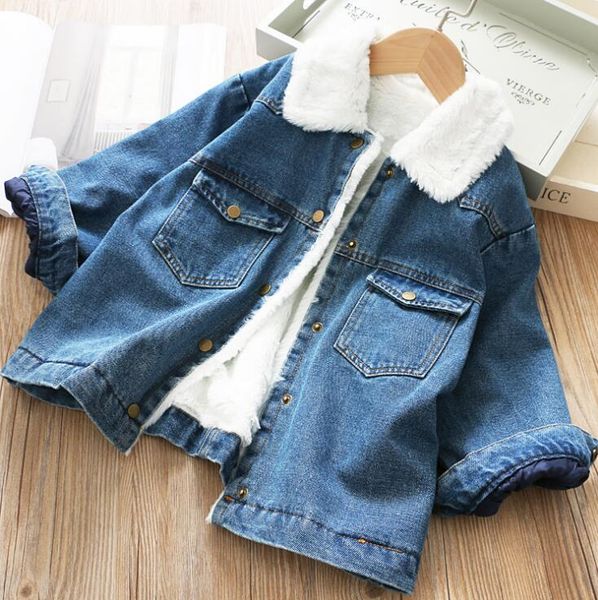 new girls babe fleece denim jacket coats winter fall western holiday fashion lovely kids wool outwears, Blue;gray
new girls babe fleece denim jacket coats winter fall western holiday fashion lovely kids wool outwears, Blue;gray
