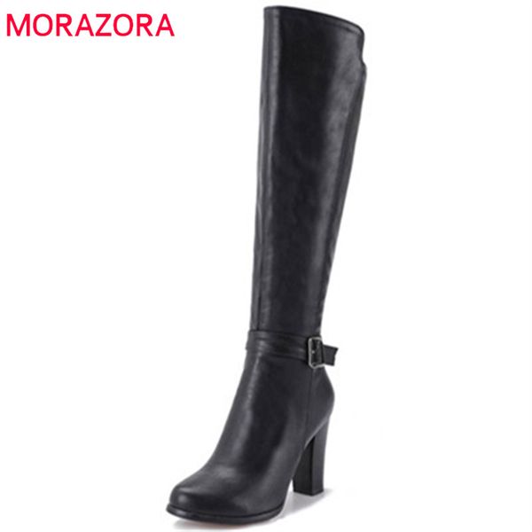 morazora 2018 new fashion knee high boots women pu round toe warm winter boots zipper with buckle high heels dress shoes woman, Black
morazora 2018 new fashion knee high boots women pu round toe warm winter boots zipper with buckle high heels dress shoes woman, Black