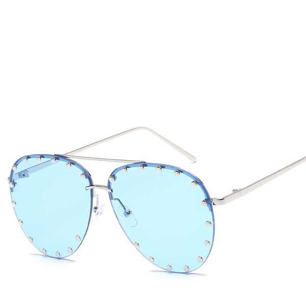 women fashion 2018 trending products rhinestone pilot ladies fashion big frameless glasses feminino, White;black
women fashion 2018 trending products rhinestone pilot ladies fashion big frameless glasses feminino, White;black