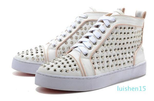 2018 new mens anddesigner famous red bottom designer s leather white spiked toe flats l15, Black
2018 new mens anddesigner famous red bottom designer s leather white spiked toe flats l15, Black