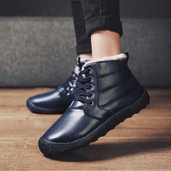 thick pu plush keep warm men snow boots anti-skidding leather shoes men comfy winter shoes snow boots durable outsole, Black
thick pu plush keep warm men snow boots anti-skidding leather shoes men comfy winter shoes snow boots durable outsole, Black