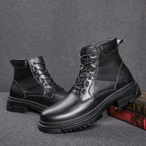 new winter men's leather boots lace-up casual ankle boots breathable large size 48 men's motorcycle shoes footwear, Black
new winter men's leather boots lace-up casual ankle boots breathable large size 48 men's motorcycle shoes footwear, Black