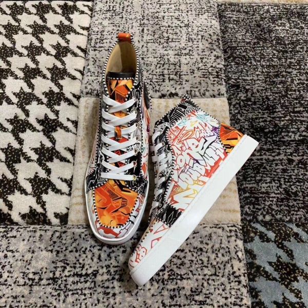 graffiti patent leather high red bottom sneakers shoes women men luxury designer flat casual red sole autumn winter leisure, Black
graffiti patent leather high red bottom sneakers shoes women men luxury designer flat casual red sole autumn winter leisure, Black