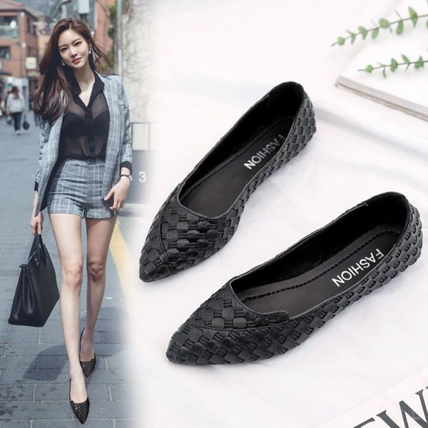 fashion women flats shoes spring autumn pointed toe shoes individual weave texture slip on comfortable soft casual woman, Black
fashion women flats shoes spring autumn pointed toe shoes individual weave texture slip on comfortable soft casual woman, Black