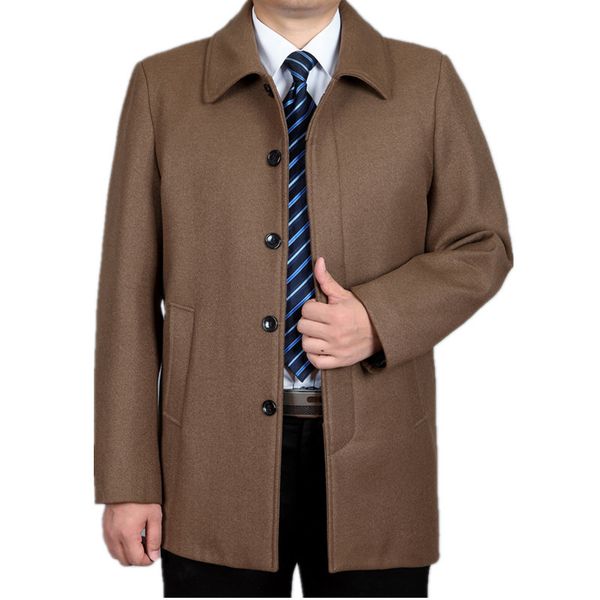 winter men's woolen jackets coats turn-down collar men wool coat middle aged wool & blends casual male overcoat hh142, Black
winter men's woolen jackets coats turn-down collar men wool coat middle aged wool & blends casual male overcoat hh142, Black