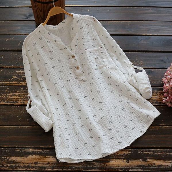 mori girl 2019 blouse cotton long sleeve spring autumn new printed v-neck floral female basic casual shirt fashion loose, White
mori girl 2019 blouse cotton long sleeve spring autumn new printed v-neck floral female basic casual shirt fashion loose, White