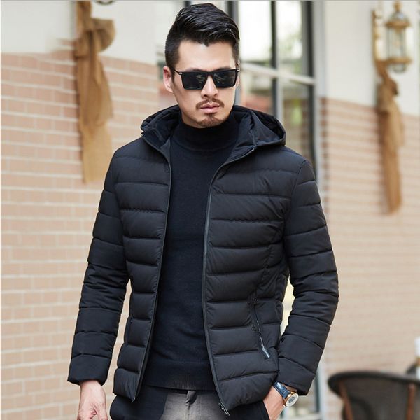 men down jacket hooded 2019 winter new man's fashion simple slim cardigan parkas coats plus velvet warm windproof hot, Black
men down jacket hooded 2019 winter new man's fashion simple slim cardigan parkas coats plus velvet warm windproof hot, Black