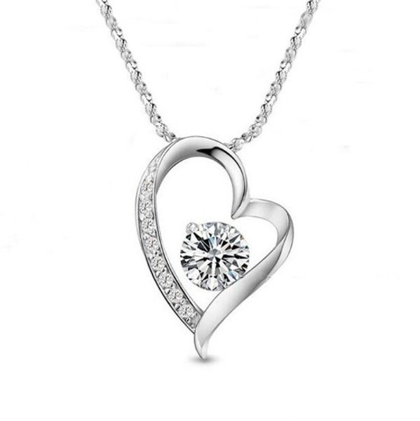 austrian crystal diamonds love heart pendant statement necklace fashion class women girls lady swarovski elements jewelry, Silver 
austrian crystal diamonds love heart pendant statement necklace fashion class women girls lady swarovski elements jewelry, Silver