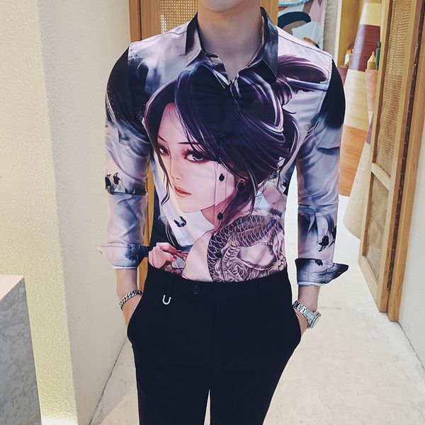 casual business shirts -3xl chemise homme manche longue 2019 autumn brand fashion men's printing long sleeve flower shirts male, White;black
casual business shirts -3xl chemise homme manche longue 2019 autumn brand fashion men's printing long sleeve flower shirts male, White;black