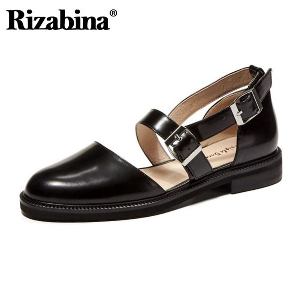 rizabina women real leather sandals round toe buckle strap stone pattern vintage shoes female fashion footwear size 34-40, Black
rizabina women real leather sandals round toe buckle strap stone pattern vintage shoes female fashion footwear size 34-40, Black