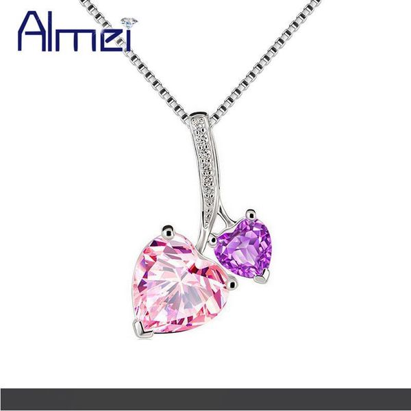 almei 40% off heart cherry sterling necklace for women 925 silver pink zircon necklaces & pendants jewelry chain with box ya210
almei 40% off heart cherry sterling necklace for women 925 silver pink zircon necklaces & pendants jewelry chain with box ya210