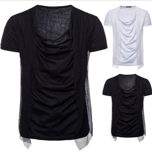 short sleeve tees stacker collar netting panelled male clothing mens 2020 luxury designer tshirt summer, White;black
short sleeve tees stacker collar netting panelled male clothing mens 2020 luxury designer tshirt summer, White;black
