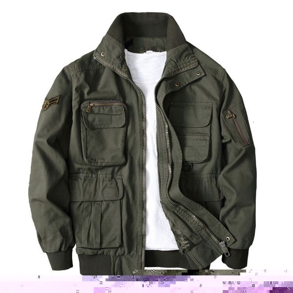 men's jackets autumn men camouflage jacket multi pockets army fleece lining coat stand collar loose casual tactical bomber, Black;brown
men's jackets autumn men camouflage jacket multi pockets army fleece lining coat stand collar loose casual tactical bomber, Black;brown