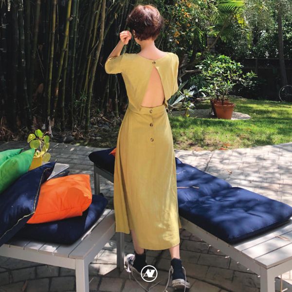 aigyptos summer dress 2020 women korean hollow out backless casual loose long cotton dress white/yellow everyday, Black;gray
aigyptos summer dress 2020 women korean hollow out backless casual loose long cotton dress white/yellow everyday, Black;gray