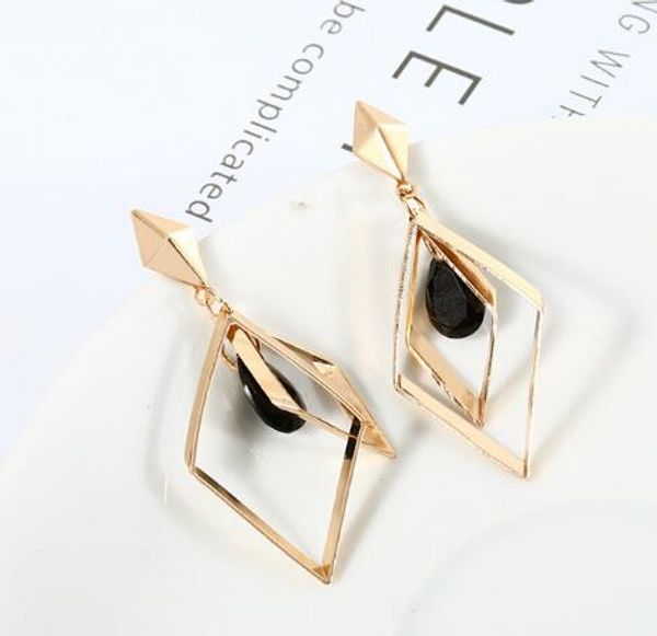 new korean simple geometry personality diamond black crystal ear stud fashion classic exquisite elegance a, Silver
new korean simple geometry personality diamond black crystal ear stud fashion classic exquisite elegance a, Silver