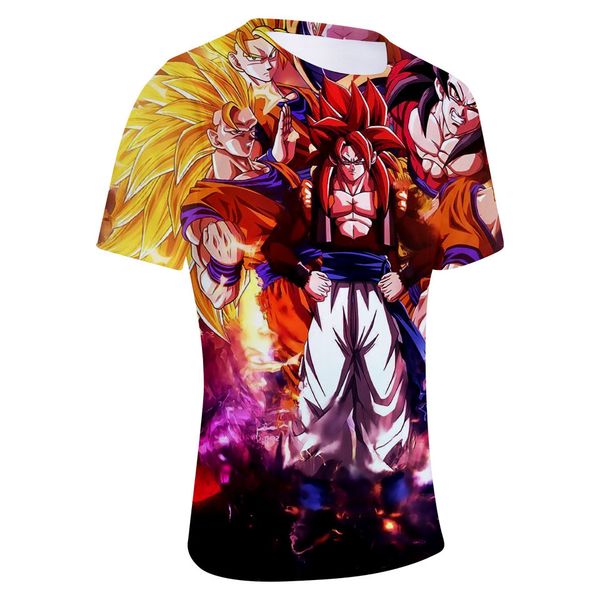 

3d seven dragon ball round collar short sleeve shirt wrinkle nothing sense of glue t shirts, Gray;blue