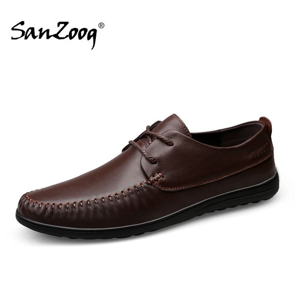 brown lace up leather genuine casual shoes men moccasins comfortable solid footwear shoes for male, Black
brown lace up leather genuine casual shoes men moccasins comfortable solid footwear shoes for male, Black