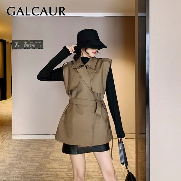 galcaur tunic autumn women's vest coat lapel collar sleeveless high waist lace up jackets for female clothing fashion 2019 tide, Black;white
galcaur tunic autumn women's vest coat lapel collar sleeveless high waist lace up jackets for female clothing fashion 2019 tide, Black;white