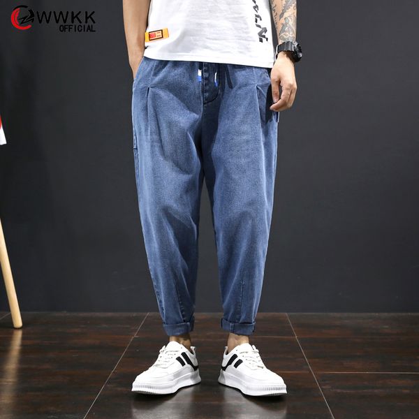 men's jeans wwkk 2021 men streetwear pleated high waist loose slouchy harem pockets boyfriend pants casual male denim trousers, Blue
men's jeans wwkk 2021 men streetwear pleated high waist loose slouchy harem pockets boyfriend pants casual male denim trousers, Blue