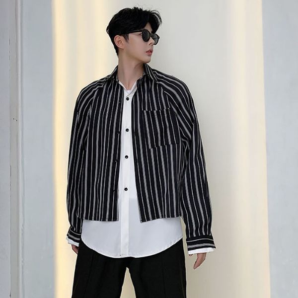men's casual shirts men stripe splice white long sleeve shirt style jacket male hip hop coat outerwear, White;black
men's casual shirts men stripe splice white long sleeve shirt style jacket male hip hop coat outerwear, White;black