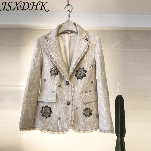 jsxdhk runway women turn down collar jacket coat 2019 autumn winter tweed beading diamonds tsseal slim single breasted outerwear, Black;brown
jsxdhk runway women turn down collar jacket coat 2019 autumn winter tweed beading diamonds tsseal slim single breasted outerwear, Black;brown
