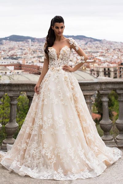 blooming flowers long sleeve princess wedding dresses 2018 new milla nova bridal gowns sweetheart neckline chapel train wedding gowns 118, White
blooming flowers long sleeve princess wedding dresses 2018 new milla nova bridal gowns sweetheart neckline chapel train wedding gowns 118, White