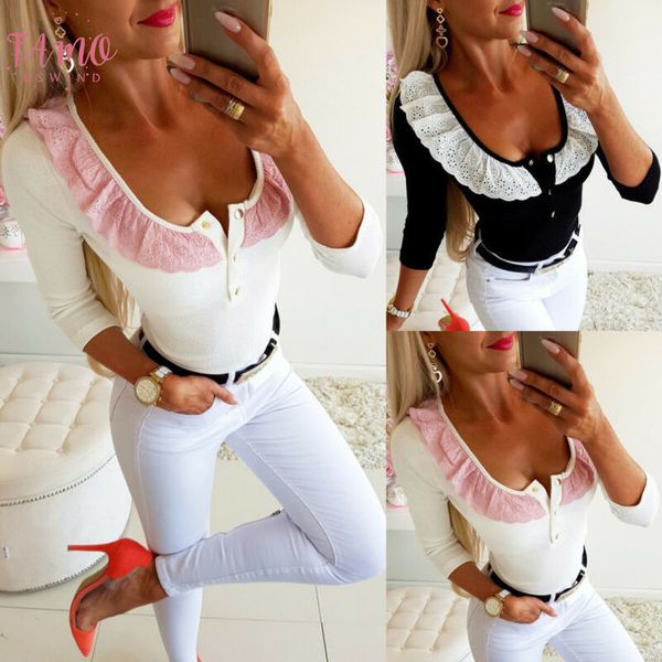 autumn womens tshirt lace o neck long sleeve t shirt ladies summer casual shirt pullover tee shirt femme, White
autumn womens tshirt lace o neck long sleeve t shirt ladies summer casual shirt pullover tee shirt femme, White
