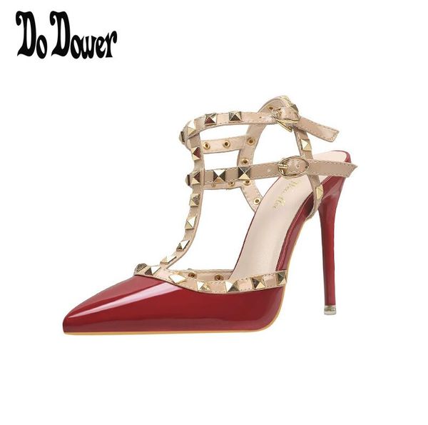 pointed toe 2-strap with studs high heels patent leather rivets sandals women studded strappy dress shoes valentine, Black
pointed toe 2-strap with studs high heels patent leather rivets sandals women studded strappy dress shoes valentine, Black