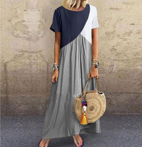 2019 women dresses long maxi dresses for women vestidos casual dress beach patchwork color loose casual plus size dress, Black;gray
2019 women dresses long maxi dresses for women vestidos casual dress beach patchwork color loose casual plus size dress, Black;gray