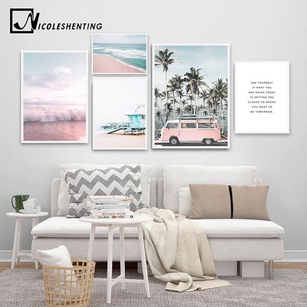 ocean landscape canvas poster nordic style beach pink bus wall art print painting decoration picture scandinavian home decor
ocean landscape canvas poster nordic style beach pink bus wall art print painting decoration picture scandinavian home decor