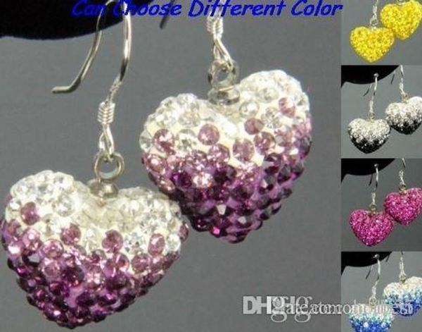 wedding mircro pave disco mix colors beads clay heart gradual change drop dangle crystall crystal earrings stud c8552 w62, Silver
wedding mircro pave disco mix colors beads clay heart gradual change drop dangle crystall crystal earrings stud c8552 w62, Silver