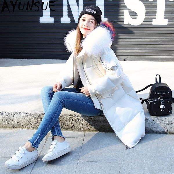 ayunsue white duck down jacket winter coat women racoon fur collar korean long coat puffer jacket chamarras de mujer kj1056, Black
ayunsue white duck down jacket winter coat women racoon fur collar korean long coat puffer jacket chamarras de mujer kj1056, Black