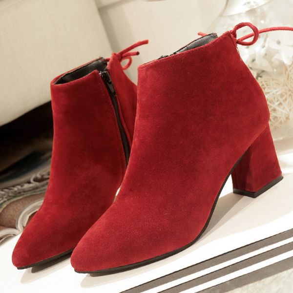 womens point toe boots autumn winter fashion chunky heels ladies shoes woman flock ankle boots for women zipper botas mujer, Black
womens point toe boots autumn winter fashion chunky heels ladies shoes woman flock ankle boots for women zipper botas mujer, Black