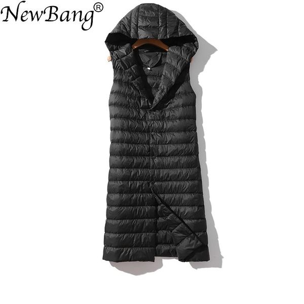 newbang brand women's long vest ultra light down vests hooded sleeveless turn-down collar jacket single breasted warm suit vest, Black;white
newbang brand women's long vest ultra light down vests hooded sleeveless turn-down collar jacket single breasted warm suit vest, Black;white