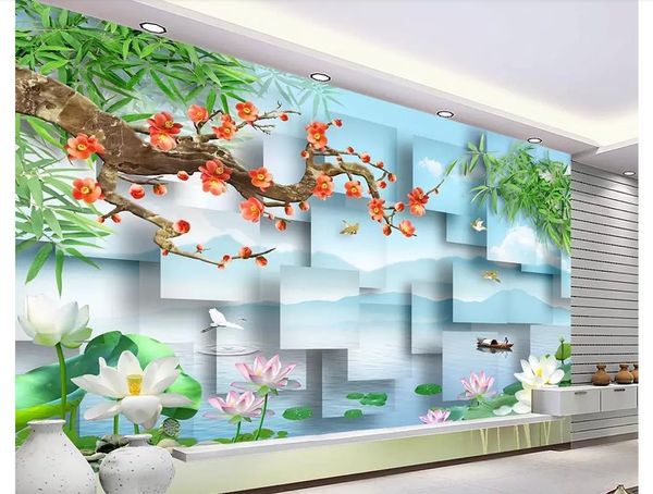 3d wallpapers custom p mural wall paper plum blossom landscape three-dimensional landscape painting 3d tv background wall
3d wallpapers custom p mural wall paper plum blossom landscape three-dimensional landscape painting 3d tv background wall